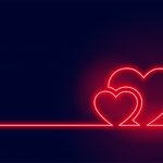 coeurs neon rouges saint valentin fond noir